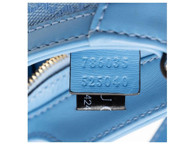 Borsa a tracolla Gucci GG Canvas Moon Side Blu - vista 6