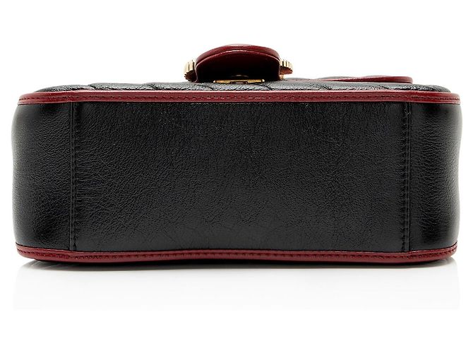 Gucci Matelasse Leather Torchon GG Marmont Mini Top Handle Nero - vista 4