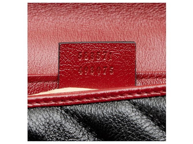 Gucci Matelasse Leather Torchon GG Marmont Mini Top Handle Nero - vista 6