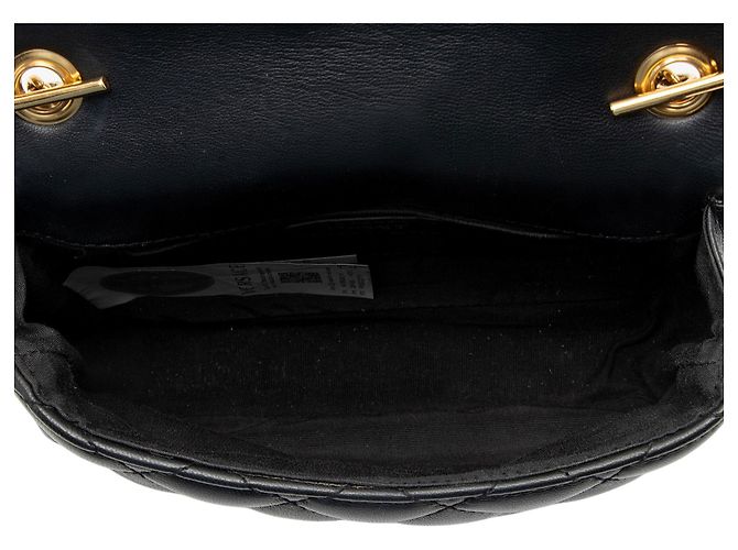 Bolsa de aba pequena Medusa Square em couro acolchoado Versace Preto - vista 6