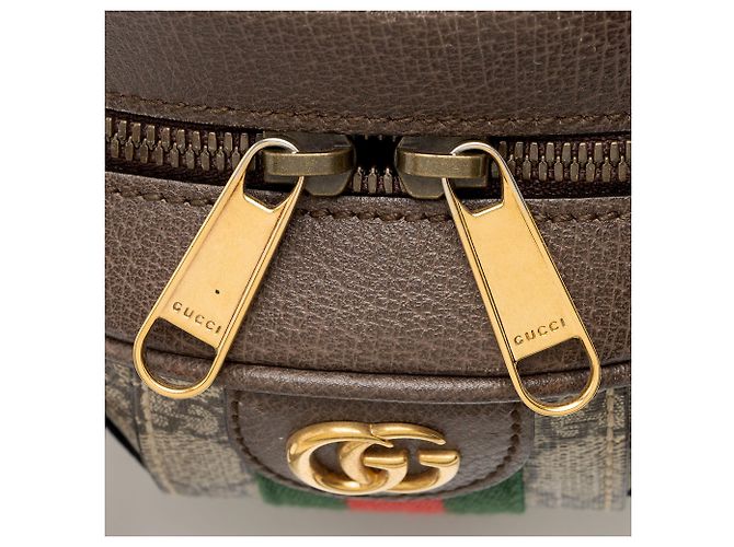 Borsa Mini Basketball Gucci GG Supreme Ophidia Marrone Beige - vista 9