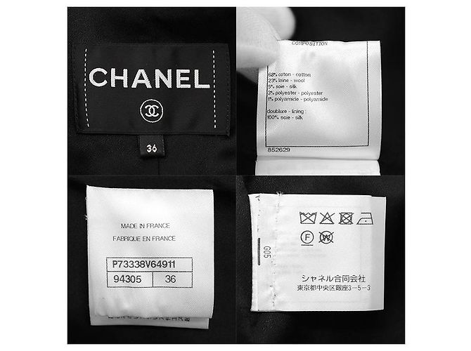 Abrigo de Tweed Chanel P73338 Negro - vista 10