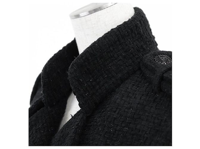 Abrigo de Tweed Chanel P73338 Negro - vista 12