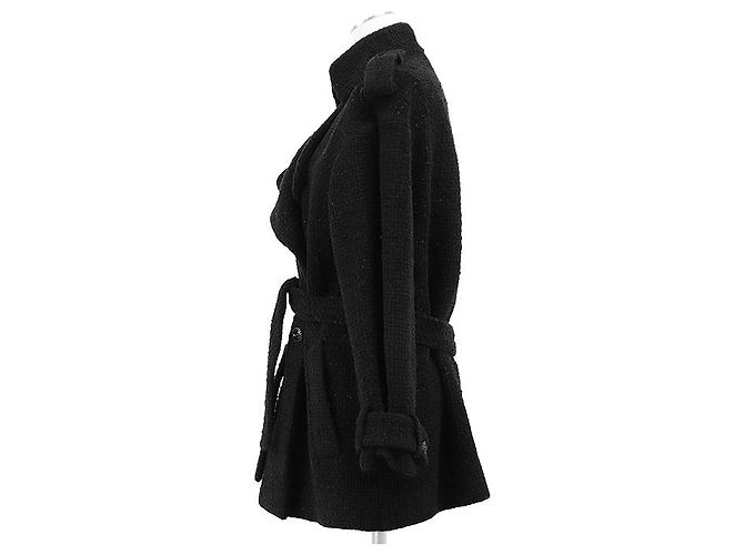 Abrigo de Tweed Chanel P73338 Negro - vista 13