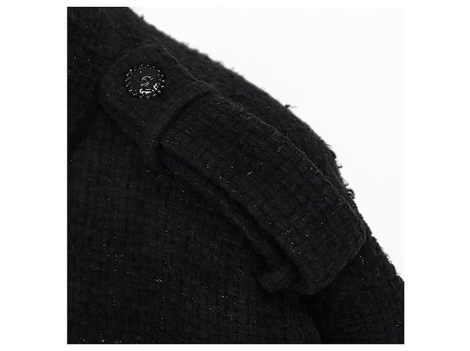 Abrigo de Tweed Chanel P73338 Negro - vista 3