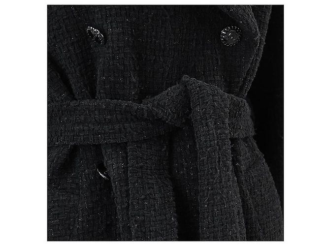 Abrigo de Tweed Chanel P73338 Negro - vista 4