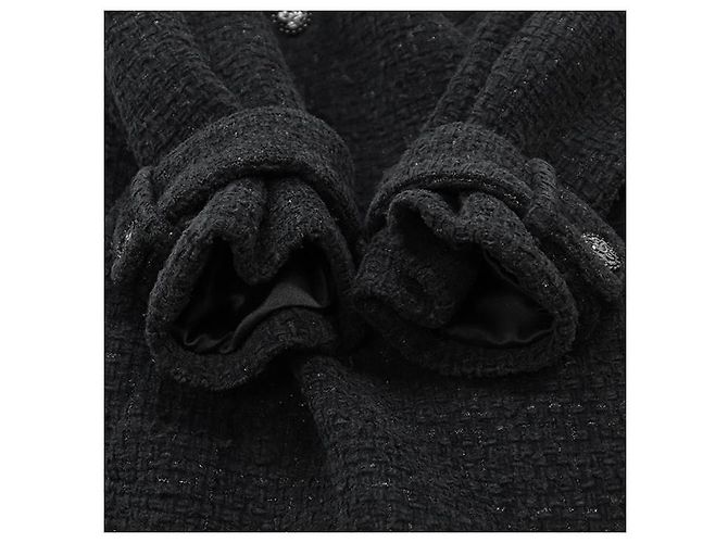 Abrigo de Tweed Chanel P73338 Negro - vista 7