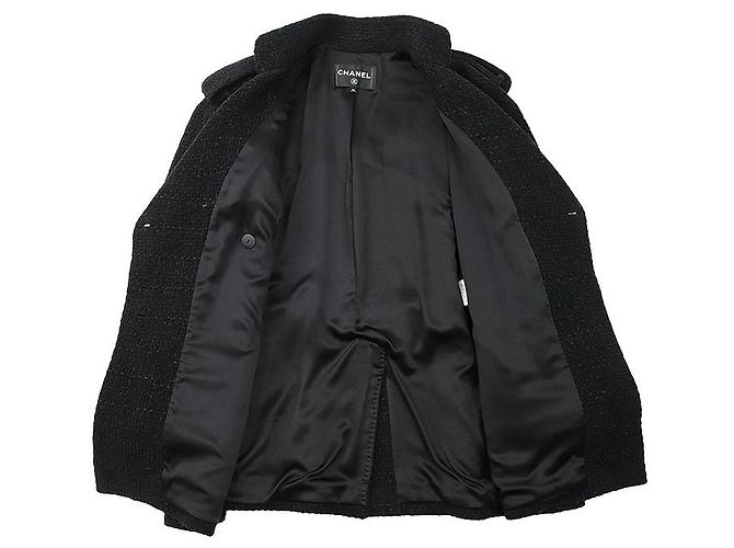 Abrigo de Tweed Chanel P73338 Negro - vista 8