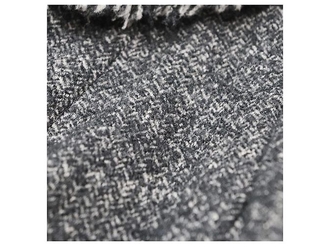 Chaqueta Chanel de Tweed y Piel de Conejo Castaño Gris antracita - vista 18
