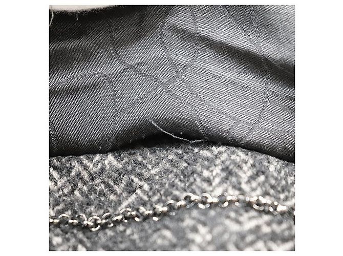 Chaqueta Chanel de Tweed y Piel de Conejo Castaño Gris antracita - vista 6