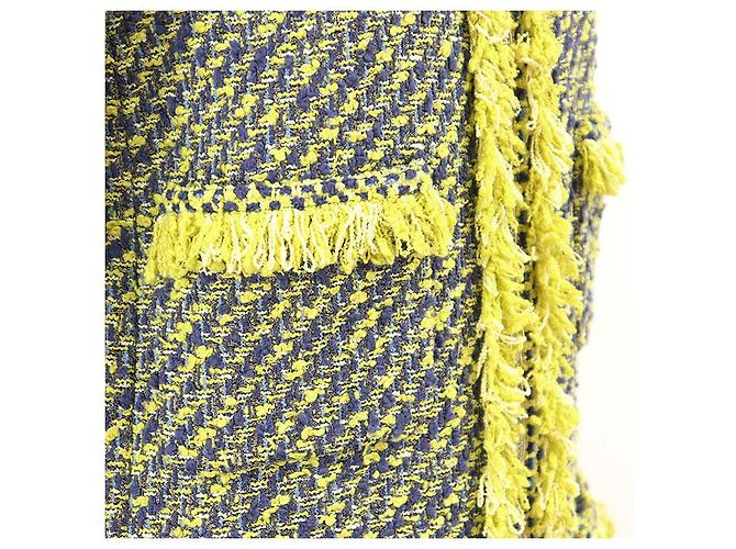Louis Vuitton Tweed-Kleid Blau Gelb - Ansicht 11