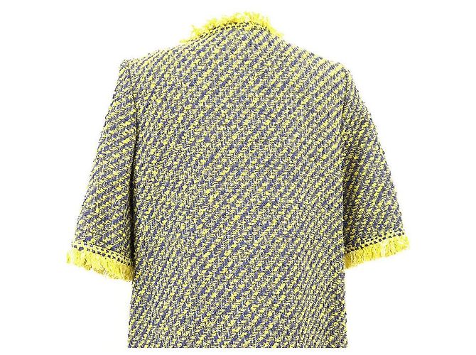 Louis Vuitton Tweed-Kleid Blau Gelb - Ansicht 14