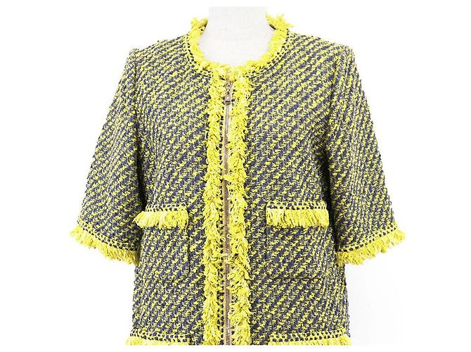 Louis Vuitton Tweed-Kleid Blau Gelb - Ansicht 2