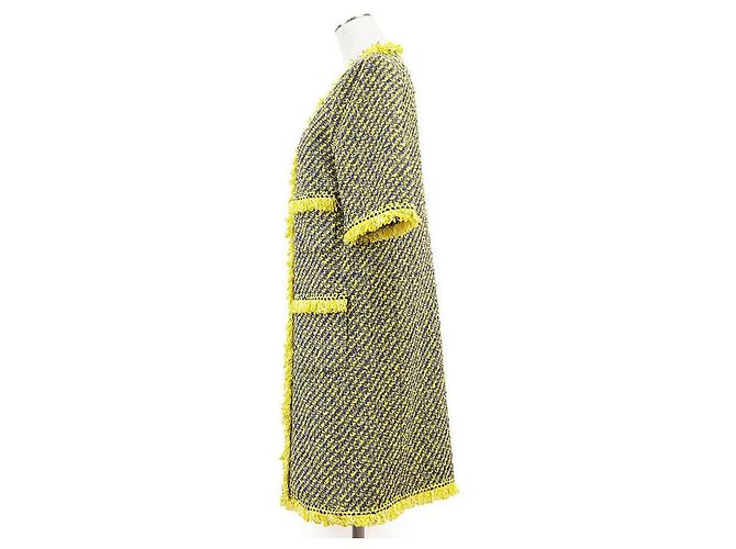 Louis Vuitton Tweed-Kleid Blau Gelb - Ansicht 4