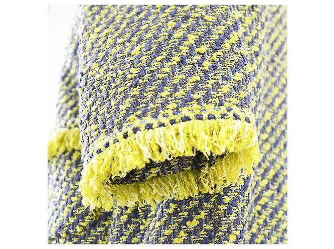 Louis Vuitton Tweed-Kleid Blau Gelb - Ansicht 5