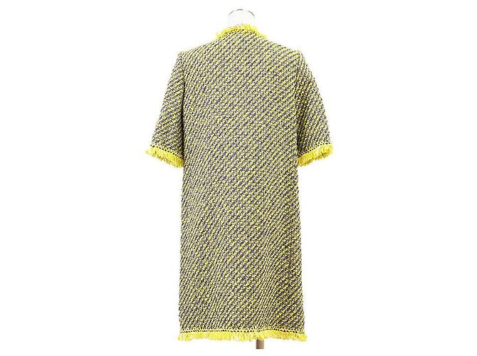 Louis Vuitton Tweed-Kleid Blau Gelb - Ansicht 6