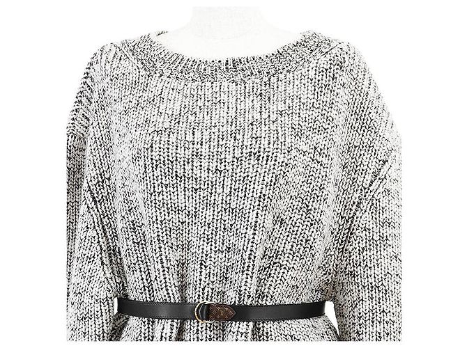 Vestido Louis Vuitton Low Gauge Melange 100% Wool Preto Branco - vista 2