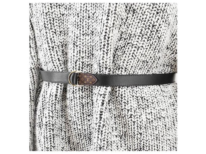 Vestido Louis Vuitton Low Gauge Melange 100% Wool Preto Branco - vista 3