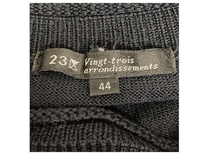 Autre Marque 23ku Tweed-Strickpullover Schwarz - Ansicht 4