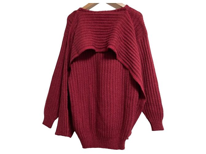 Autre Marque Les Copains Alpaka-Strickpullover Braun Bordeaux - Ansicht 2
