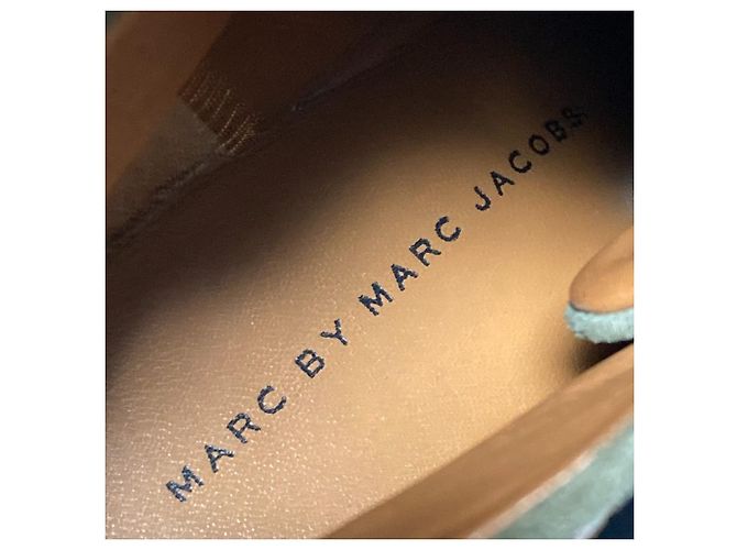 Stivaletti wedge stringati in camoscio Marc by Marc Jacobs Verde Cachi - vista 11