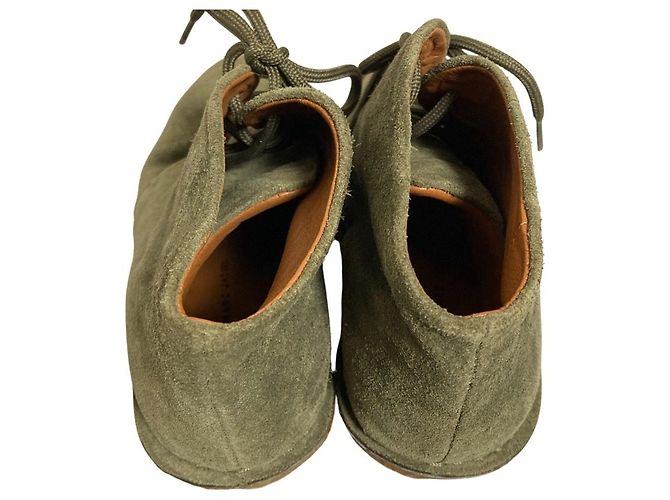 Stivaletti wedge stringati in camoscio Marc by Marc Jacobs Verde Cachi - vista 3