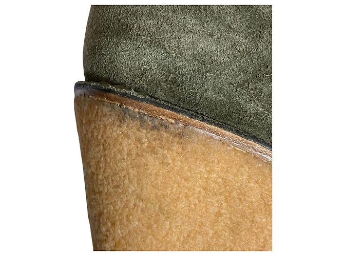 Stivaletti wedge stringati in camoscio Marc by Marc Jacobs Verde Cachi - vista 9