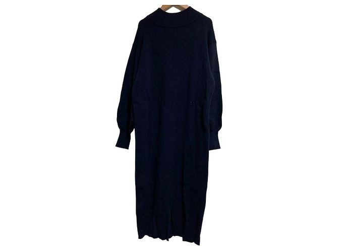 Autre Marque Simplicite High Neck Kleid Blau Marineblau - Ansicht 2