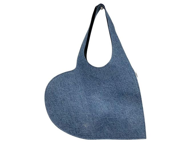 Autre Marque Borsa Tote Coperni Heart Denim Blu - vista 2