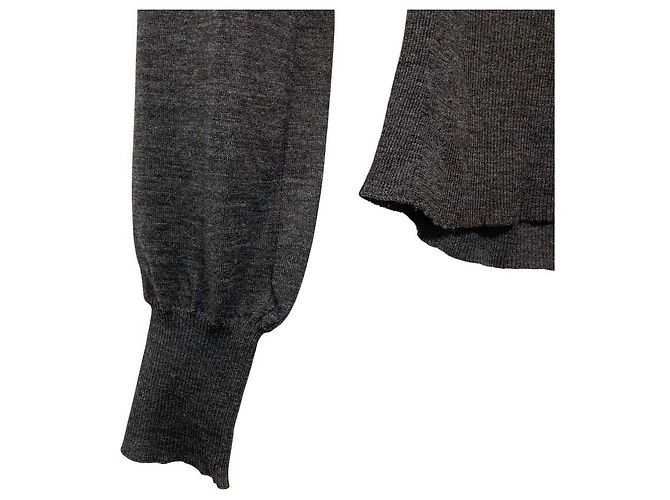 Céline Celine V-Ausschnitt Rippstrick-Top Braun - Ansicht 5