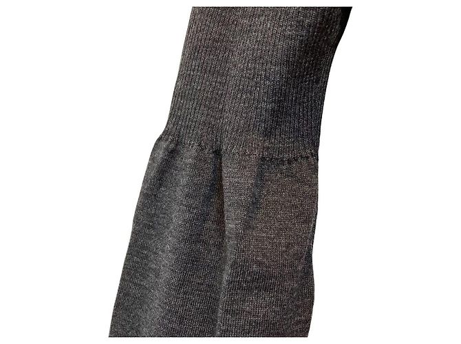 Céline Celine V-Ausschnitt Rippstrick-Top Braun - Ansicht 6