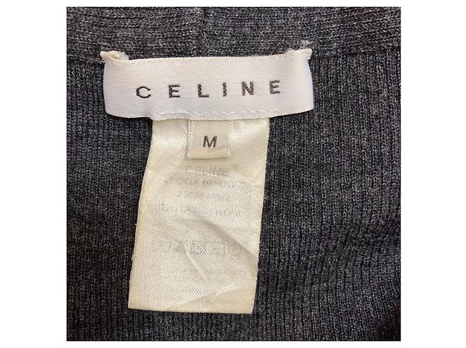 Céline Celine V-Ausschnitt Rippstrick-Top Braun - Ansicht 7