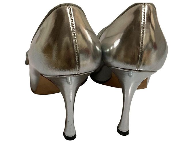 Manolo Blahnik Mary Jane Open Toe Pumps Silber - Ansicht 6