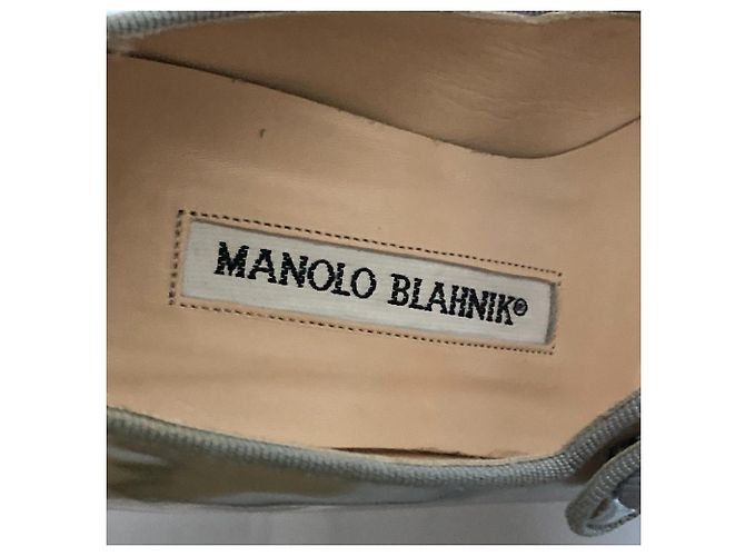 Manolo Blahnik Mary Jane Open Toe Pumps Silber - Ansicht 9