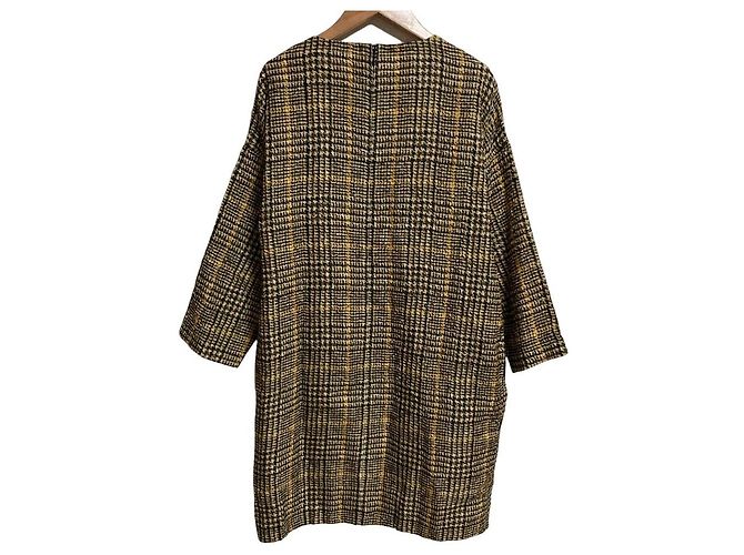 Céline Celine Seiden-Minikleid Braun Schwarz Beige Gelb - Ansicht 2