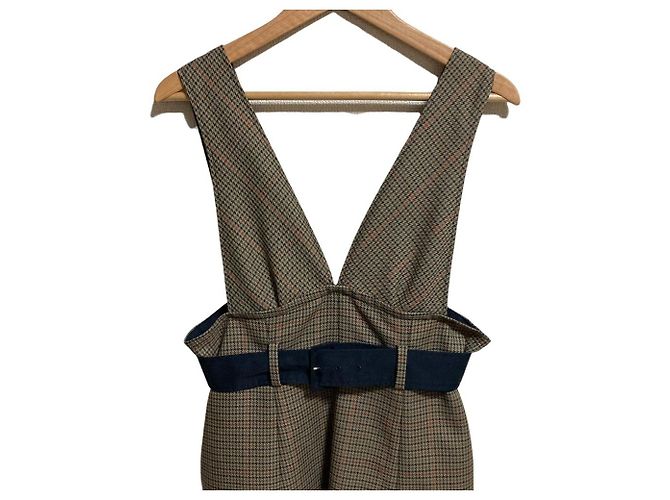 Mila Schön mila schon Houndstooth 2way Trench Coat Kleid Set Grün Khaki - Ansicht 10
