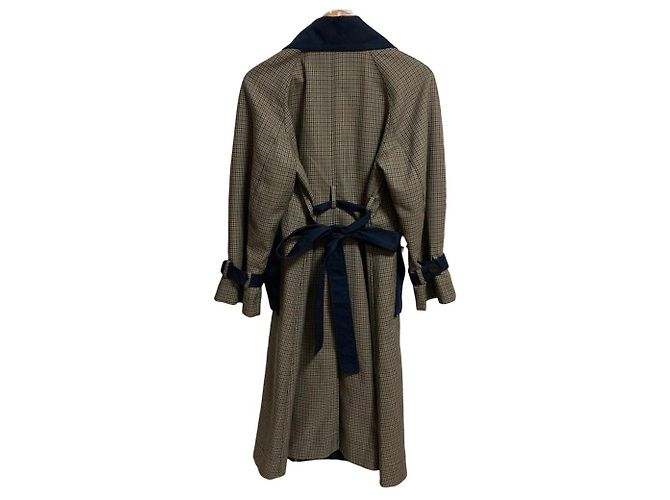 Mila Schön mila schon Houndstooth 2way Trench Coat Kleid Set Grün Khaki - Ansicht 2