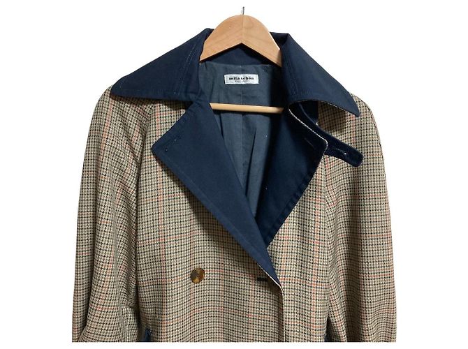 Mila Schön mila schon Houndstooth 2way Trench Coat Kleid Set Grün Khaki - Ansicht 4