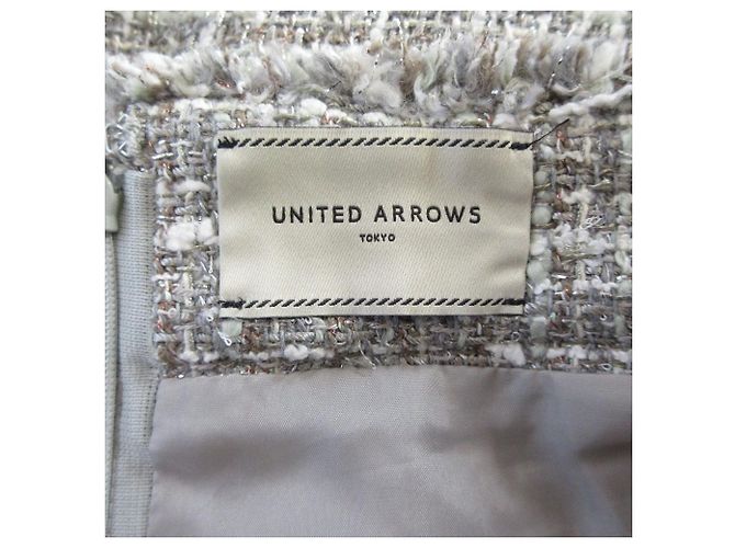 Autre Marque Falda larga de tweed con flecos United Arrows Castaño - vista 6