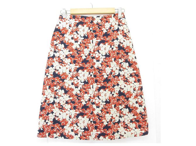 Autre Marque Falda de jacquard floral marimekko JUHANALA Naranja - vista 2