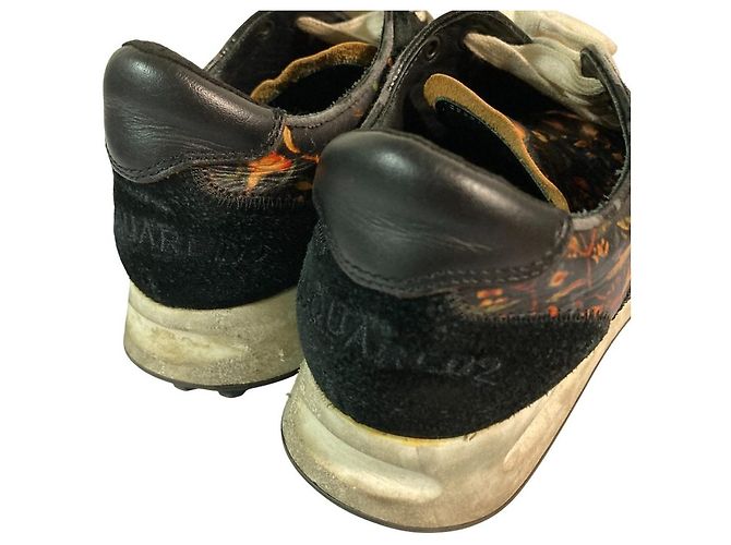 Autre Marque Dsquared2 Sneaker aus Wildleder mit Blumenprint Schwarz - Ansicht 7