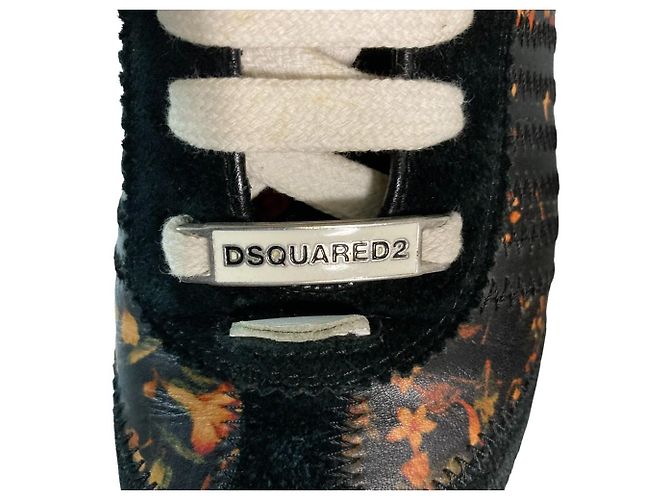 Autre Marque Dsquared2 Sneaker aus Wildleder mit Blumenprint Schwarz - Ansicht 8