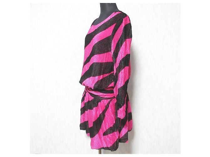 Boutique Moschino Strekleid Schwarz Pink - Ansicht 3