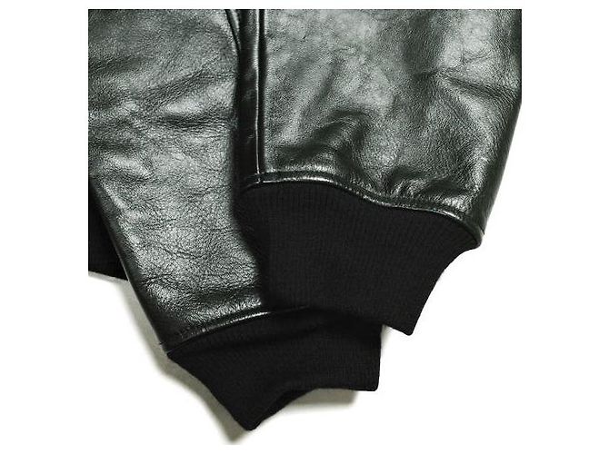 Autre Marque CHANGES REMAKE VARSITY JACKET Chaqueta Varsity de lana y cuero vacuno Negro Azul marino - vista 6