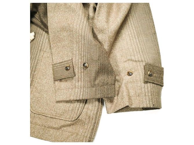 Autre Marque Needles DUFFLE COAT W/N HERRINGBONE MELTON Coat Castaño Camello - vista 6