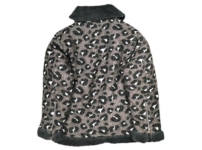 Autre Marque Chaqueta Irvin Flying Jacket Needles Big Leopard Jacquard Outerwear Castaño - vista 2