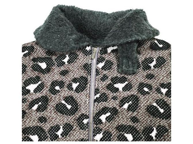 Autre Marque Chaqueta Irvin Flying Jacket Needles Big Leopard Jacquard Outerwear Castaño - vista 5