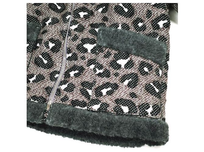 Autre Marque Chaqueta Irvin Flying Jacket Needles Big Leopard Jacquard Outerwear Castaño - vista 7