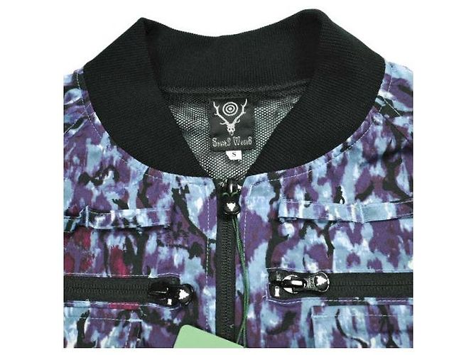 Autre Marque South2 West8 Giacca Poly Stretch Twill con zip 2Way e tasche multiple Blu Porpora - vista 4