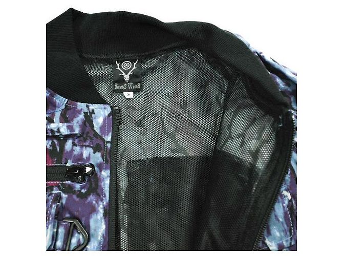 Autre Marque South2 West8 Giacca Poly Stretch Twill con zip 2Way e tasche multiple Blu Porpora - vista 7